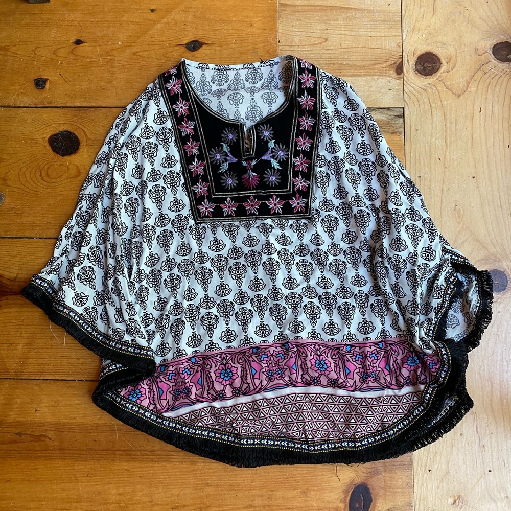Cambodian flowy floral shirt